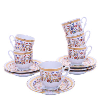 12 Parça Karton Kutulu <br> Altılı Kahve Fincanı Takımı <br> ORNK816 - 1