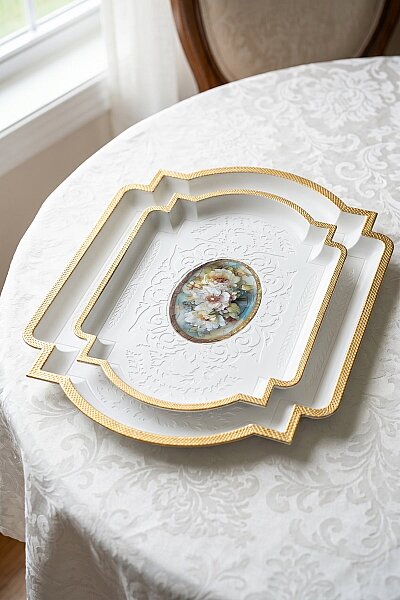 Acar Diva Lux 2 li Sunum Tepsisi Seti ISR-10785 - 4