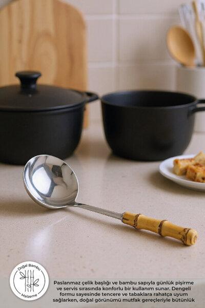 Bambum Mundo - Bambu Saplı Kepçe - 34-9,5cm