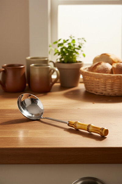 Bambum Mundo - Bambu Saplı Kepçe - 34-9,5cm - 4