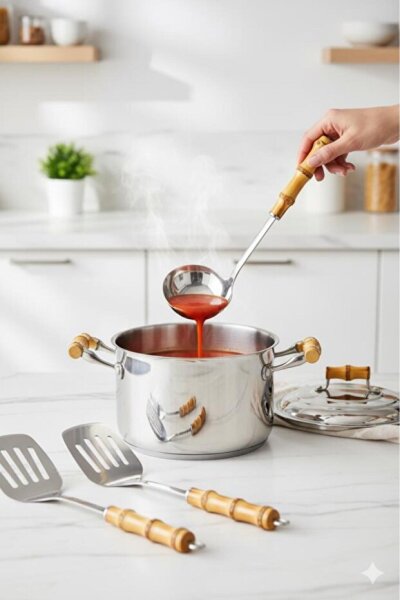 Bambum Mundo - Bambu Saplı Kepçe - 34-9,5cm - 5