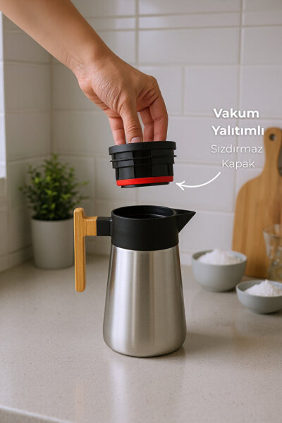 Bambum North - Bambu Saplı Çelik Termos Inox 1,5 Litre - 3