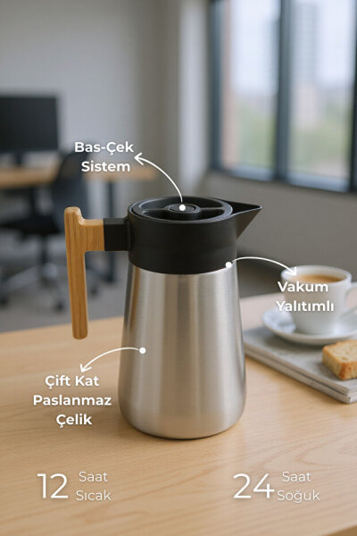 Bambum North - Bambu Saplı Çelik Termos Inox 1,5 Litre - 5