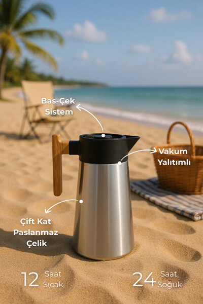 Bambum North - Bambu Saplı Çelik Termos Inox 2 Litre