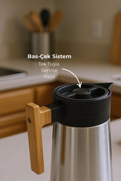 Bambum North - Bambu Saplı Çelik Termos Inox 2 Litre - 4