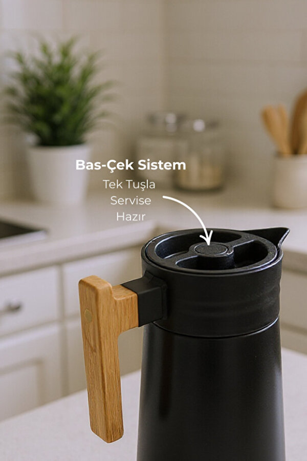 Bambum North - Bambu Saplı Çelik Termos Siyah 2 Litre - 5