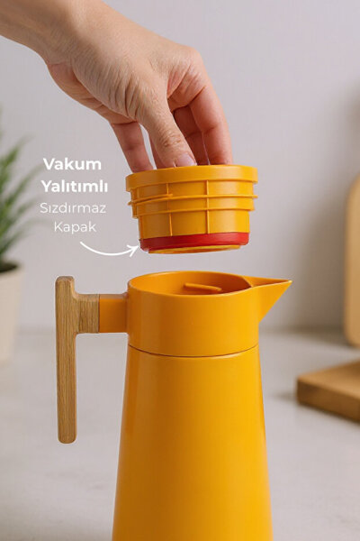 Bambum North - Bambu Saplı Çelik Termos Turuncu 2 Litre - 4