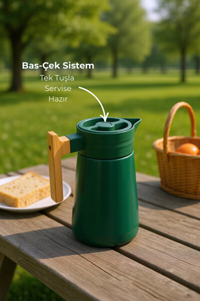 Bambum North - Bambu Saplı Çelik Termos Yeşil 1,5 Litre - 3