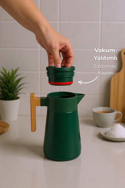 Bambum North - Bambu Saplı Çelik Termos Yeşil 1,5 Litre - 4
