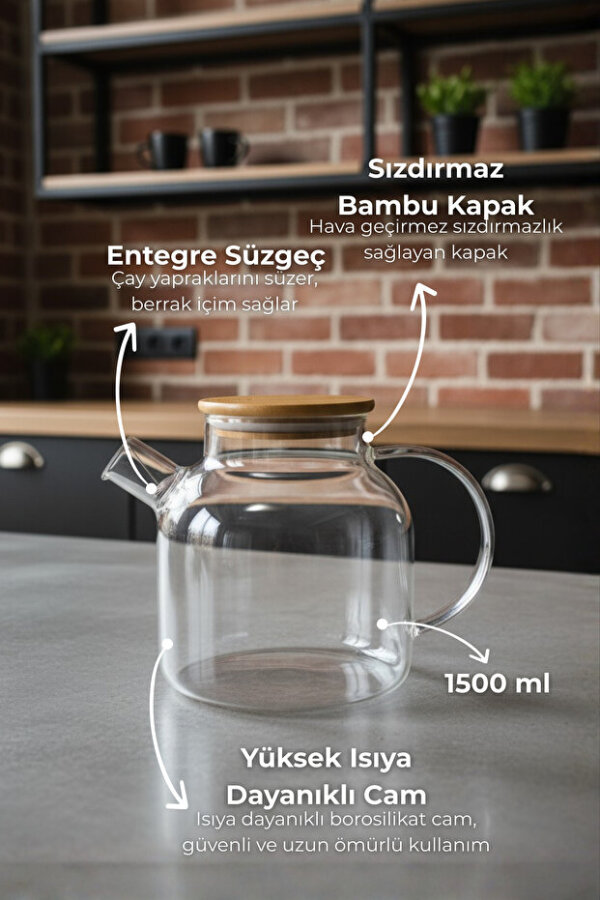 Bambum Taric - Cam Demlik 1500ml - 3