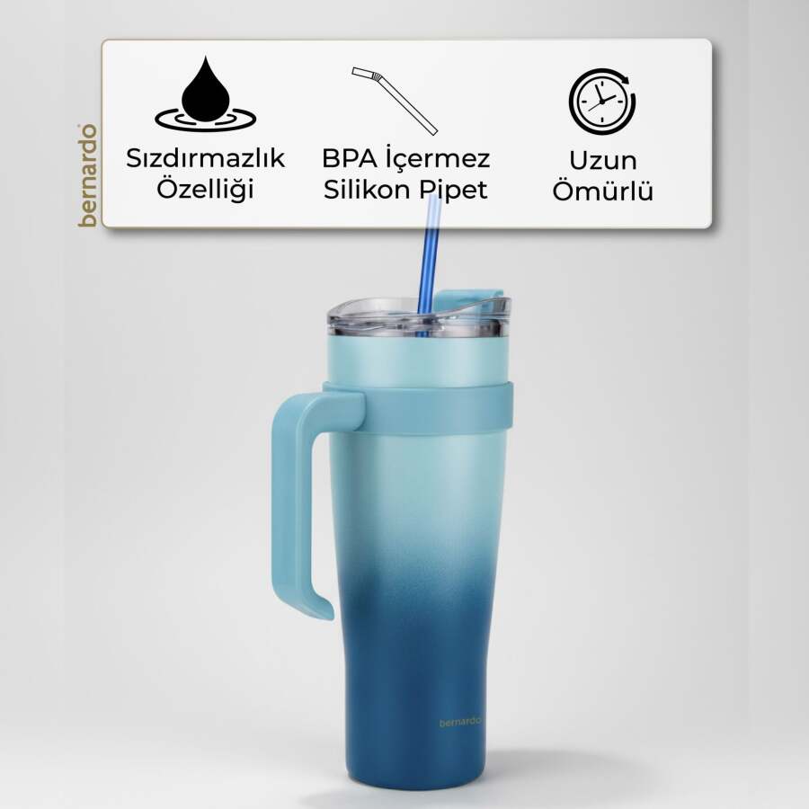 Bernardo Alto Pipetli Termos Bardak Lacivert 1000ml - 5