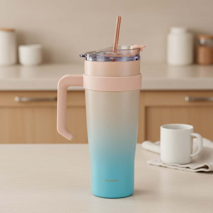 Bernardo Alto Pipetli Termos Bardak Turkuaz 1000ml - 1