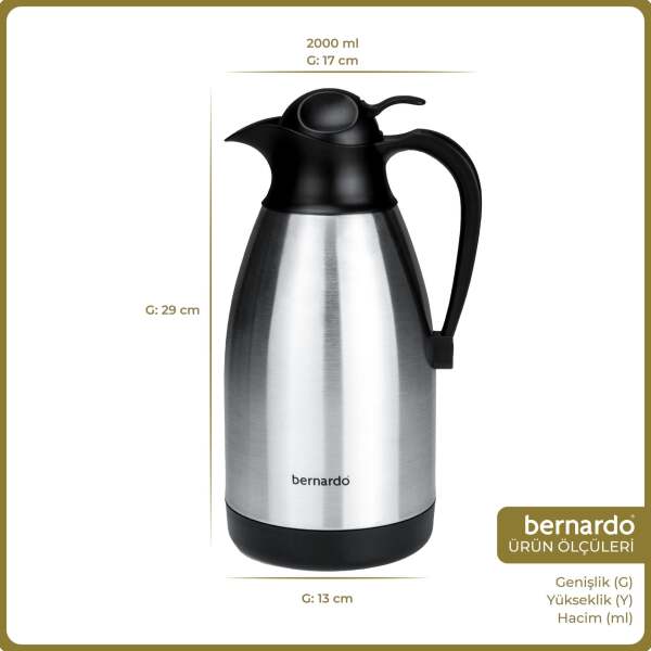 Bernardo Grandio Çelik Termos Inox 2 Litre - 2