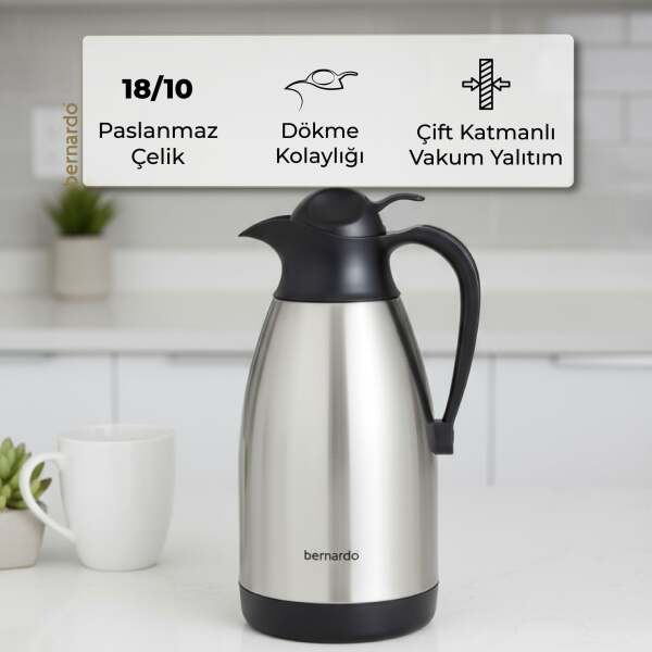 Bernardo Grandio Çelik Termos Inox 2 Litre - 6
