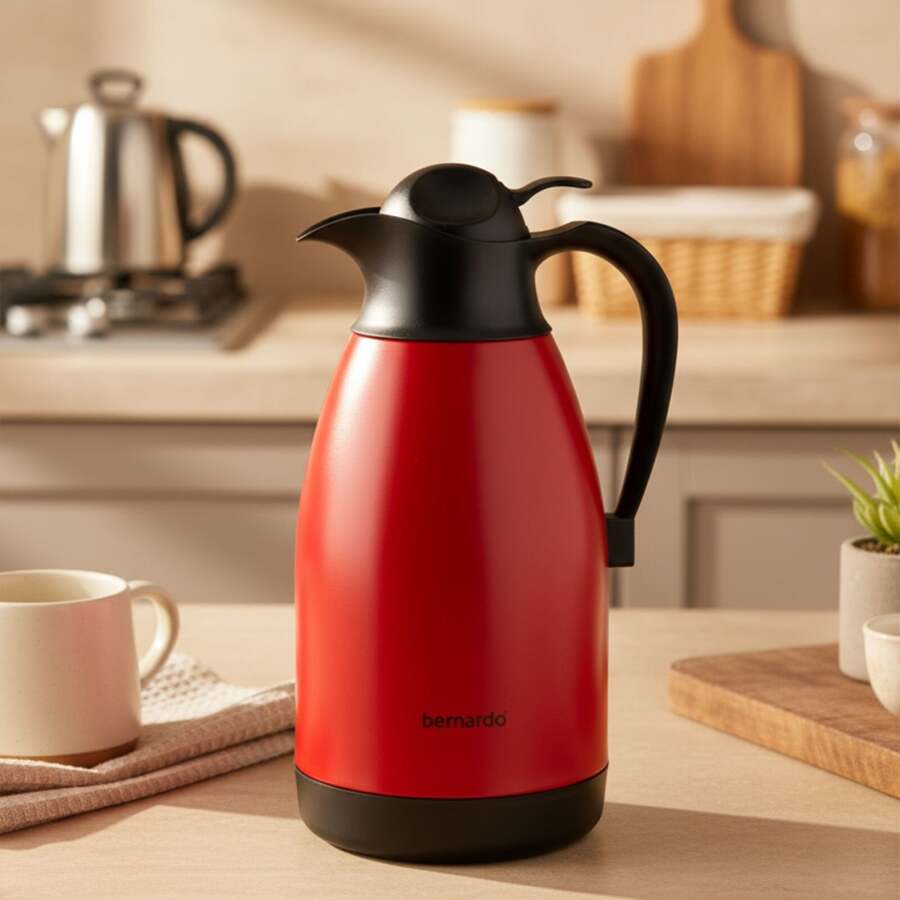 Bernardo Grandio Çelik Termos Kırmızı 2 Litre - 1