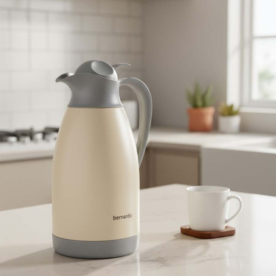 Bernardo Grandio Çelik Termos Krem 2 Litre - 1