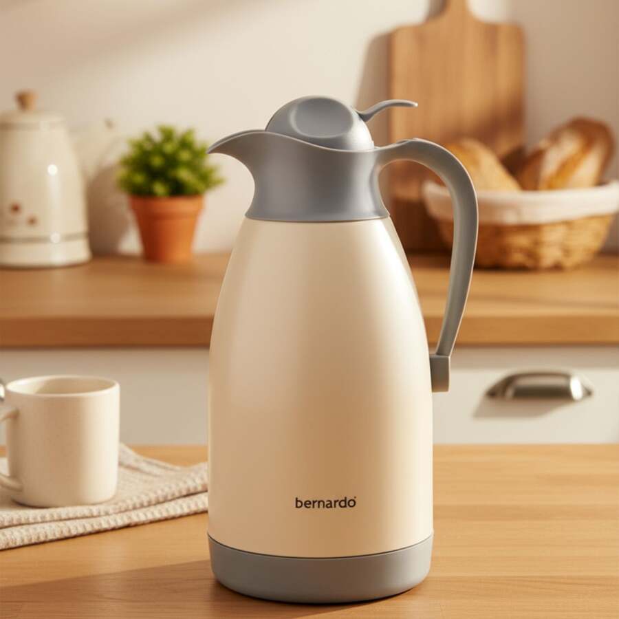 Bernardo Grandio Çelik Termos Krem 2 Litre - 3