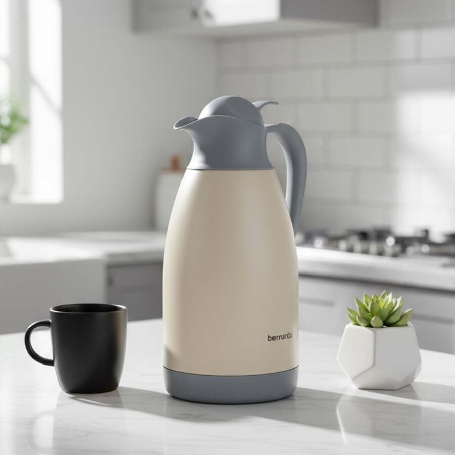Bernardo Grandio Çelik Termos Krem 2 Litre - 4