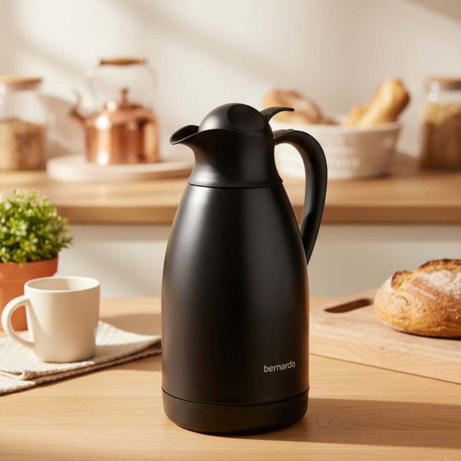 Bernardo Grandio Çelik Termos Siyah 2 Litre - 1