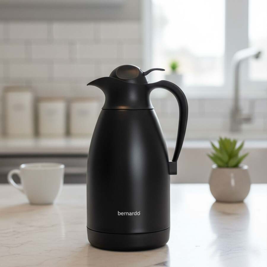 Bernardo Grandio Çelik Termos Siyah 2 Litre - 3