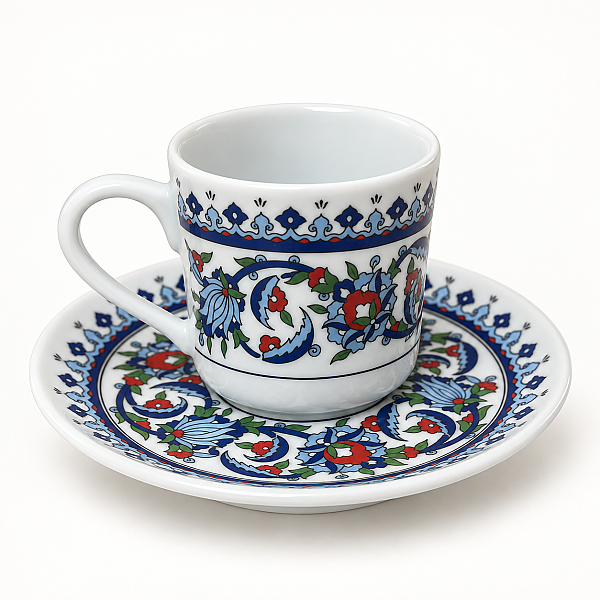 Çini Desenli 6 Kişilik 12 Parça Kahve Fincan Takımı - Outlet - 3