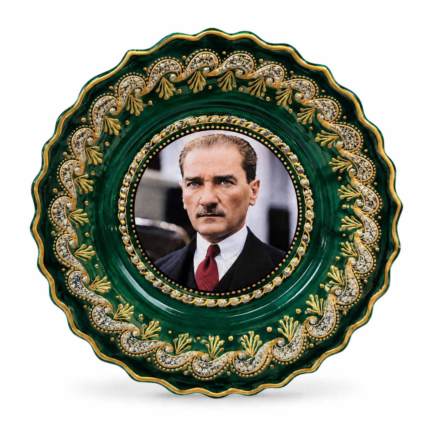 Duvar Tabağı Atatürk Yeşil