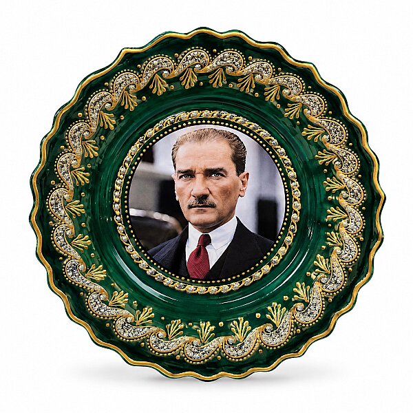 Duvar Tabağı Atatürk Yeşil - 2