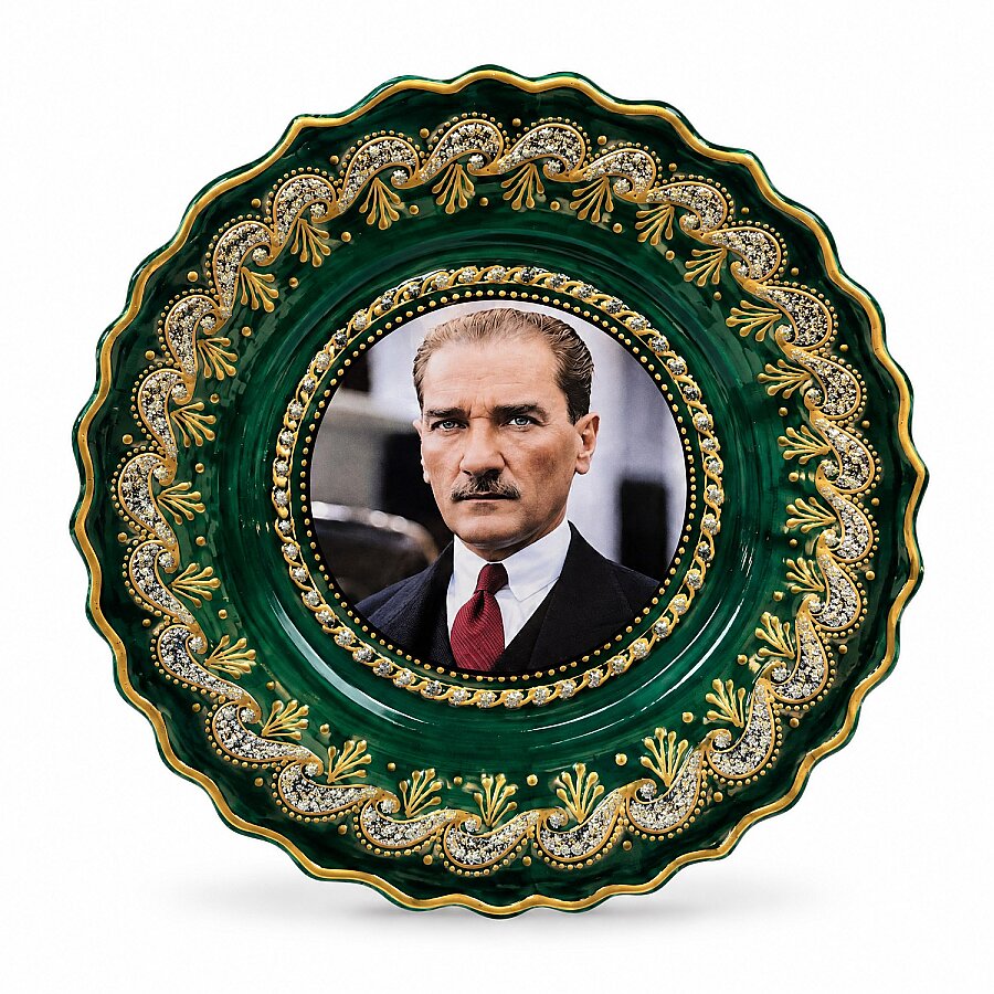 Duvar Tabağı Atatürk Yeşil - 2