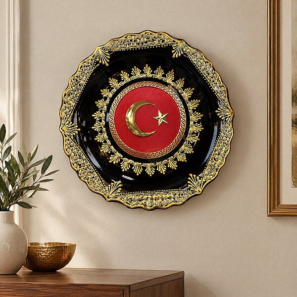Duvar Tabağı Türk Bayrağı
