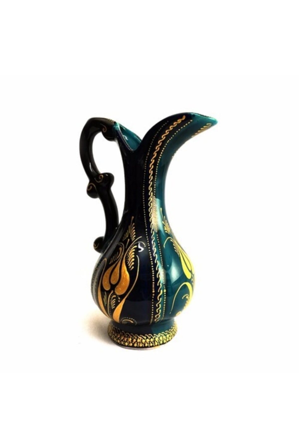 El Işi Çini Yaldızlı Sürahi Vazo 40 cm - 1