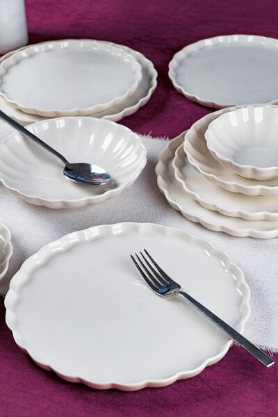 Farika Porselen Habbe 24 Parça 6 Kişilik Porselen Yemek Takımı - 6