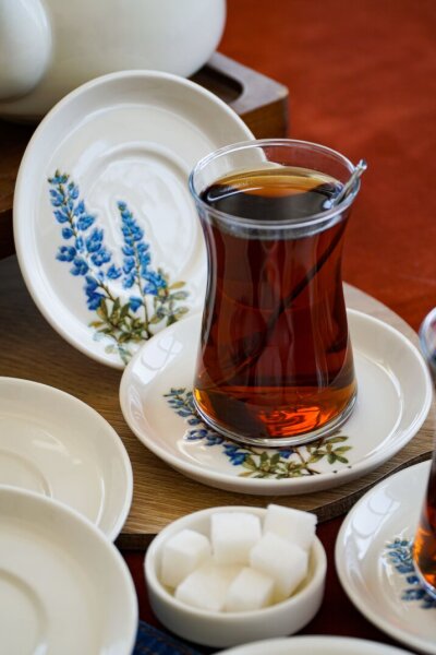 Farika Porselen Hazeran 6'lı Porselen Çay Tabağı Seti - 8