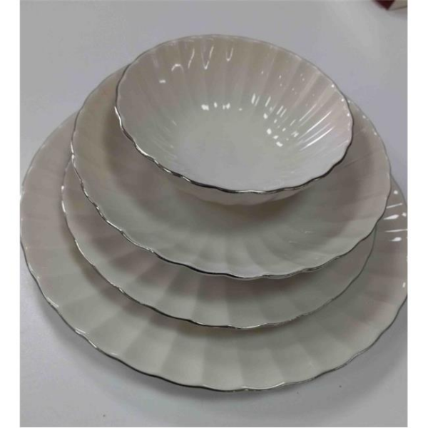 Farika Porselen Işıl Platin Yaldızlı 24 Parça 6 Kişilik Yemek Takımı