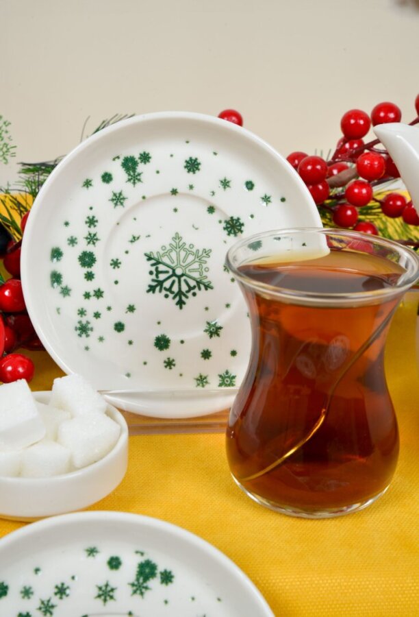 Farika Porselen Kartanem 6'lı Porselen Çay Tabağı Seti - 3