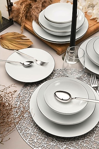 Güral Porselen 6 Kişilik 30 Parça Yemek Takımı Gerçek Platin Yaldız