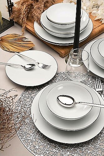 Güral Porselen 6 Kişilik 30 Parça Yemek Takımı Gerçek Platin Yaldız - 2