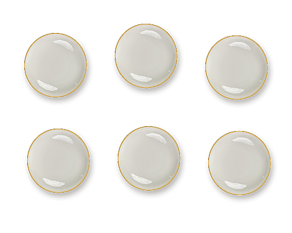 Güral Porselen Atina Mat Gold File 6'lı Pasta Tabağı - Outlet - 5