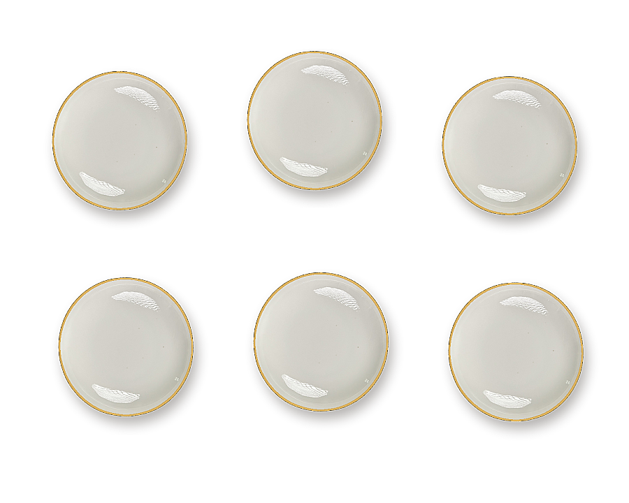 Güral Porselen Atina Mat Gold File 6'lı Pasta Tabağı - Outlet - 5