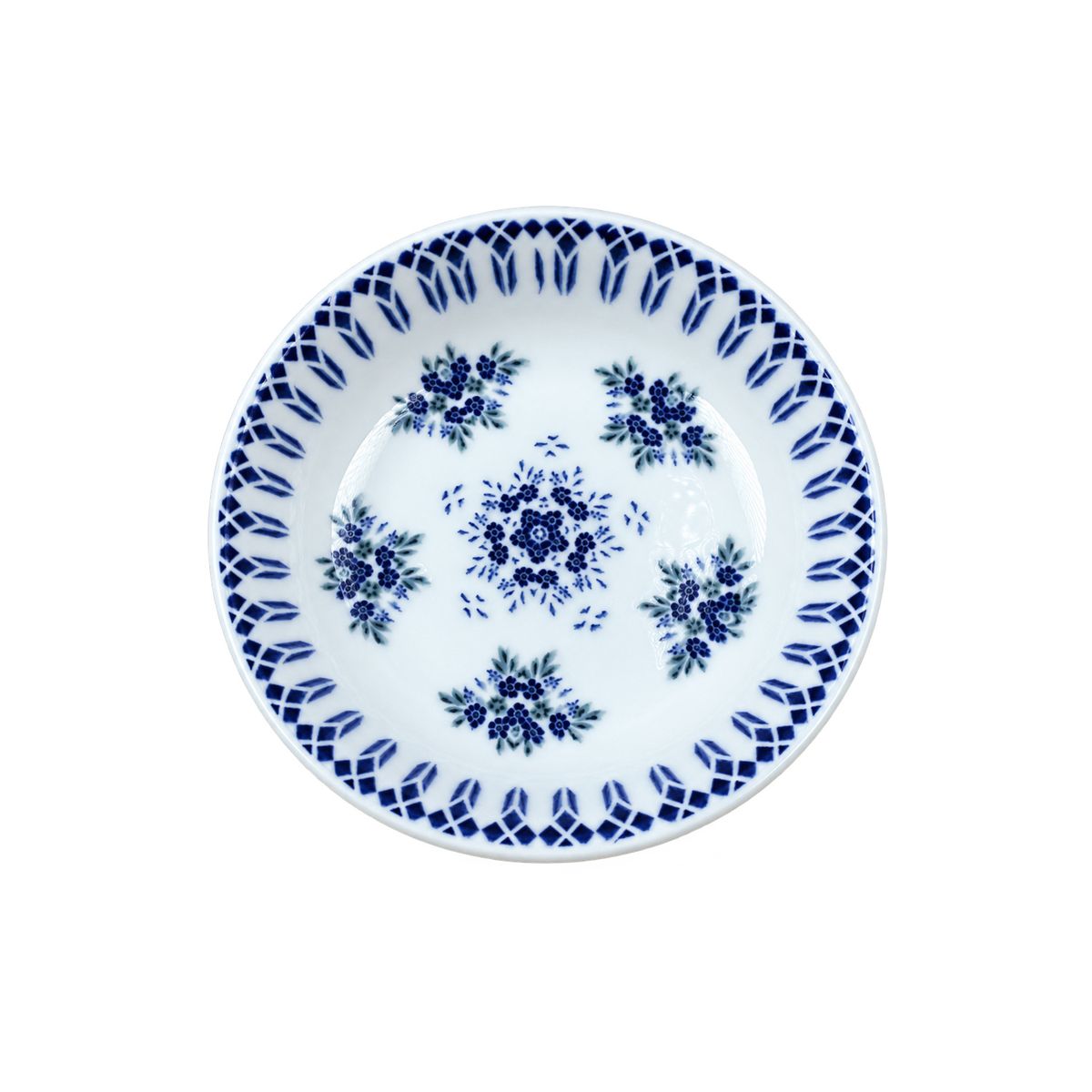 Güral Porselen Camelia 1654 Mavi Desenli 14 cm Çerez Kasesi / Kahvaltılık 6’lı Set
