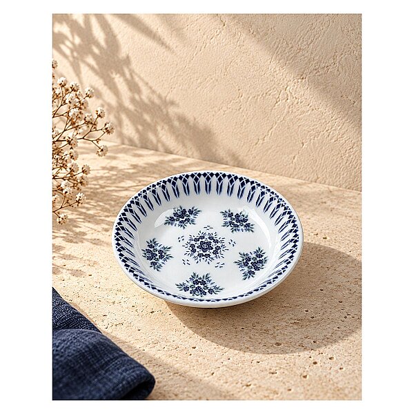 Güral Porselen Camelia 1654 Mavi Desenli 14 cm Çerez Kasesi / Kahvaltılık 6’lı Set - 3