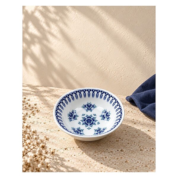 Güral Porselen Camelia 1654 Mavi Desenli 14 cm Çorba Kasesi 6’lı Set - 3
