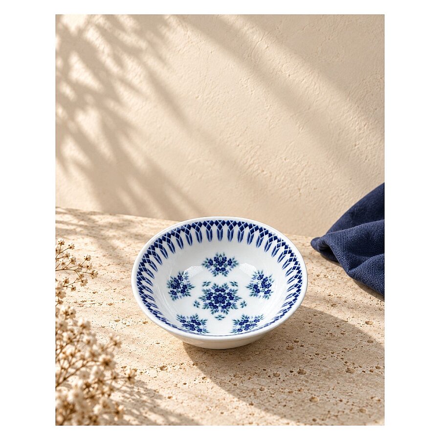 Güral Porselen Camelia 1654 Mavi Desenli 14 cm Çorba Kasesi 6’lı Set - 3