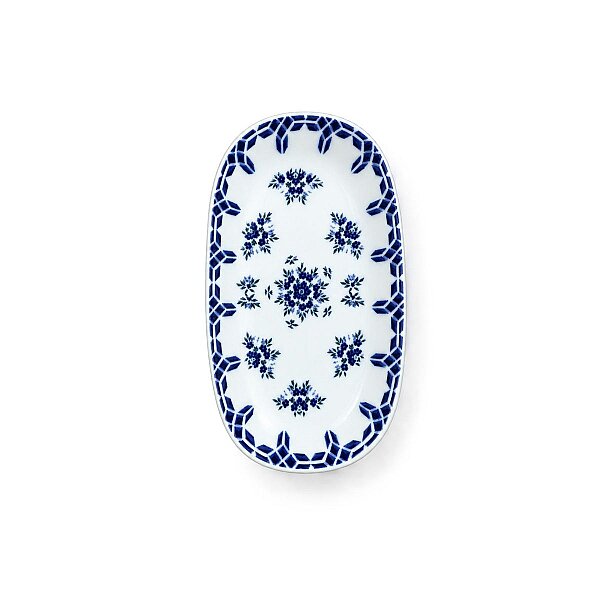 Güral Porselen Camelia 1654 Mavi Desenli 15 cm Kayık Meze Tabağı 6’lı Set - 2
