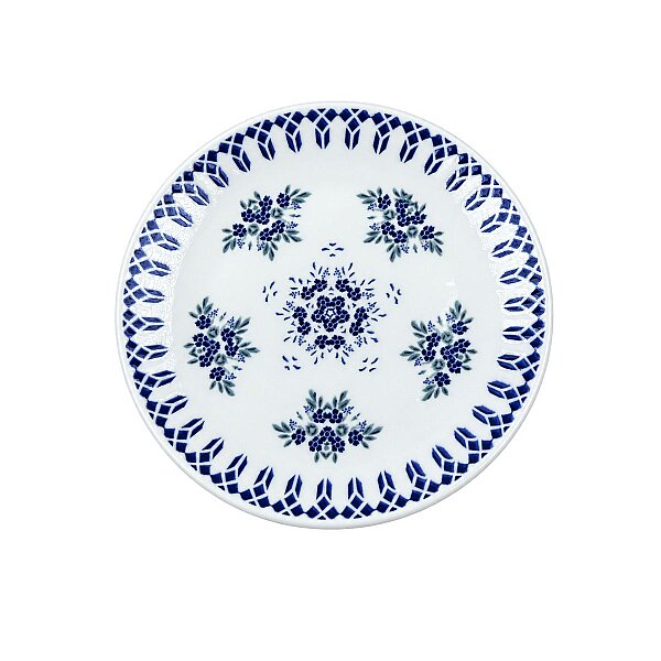 Güral Porselen Camelia 1654 Mavi Desenli 19 cm Pasta Tabağı 6’lı Set - 2