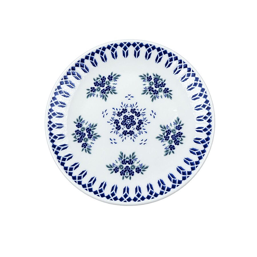 Güral Porselen Camelia 1654 Mavi Desenli 19 cm Pasta Tabağı 6’lı Set - 2