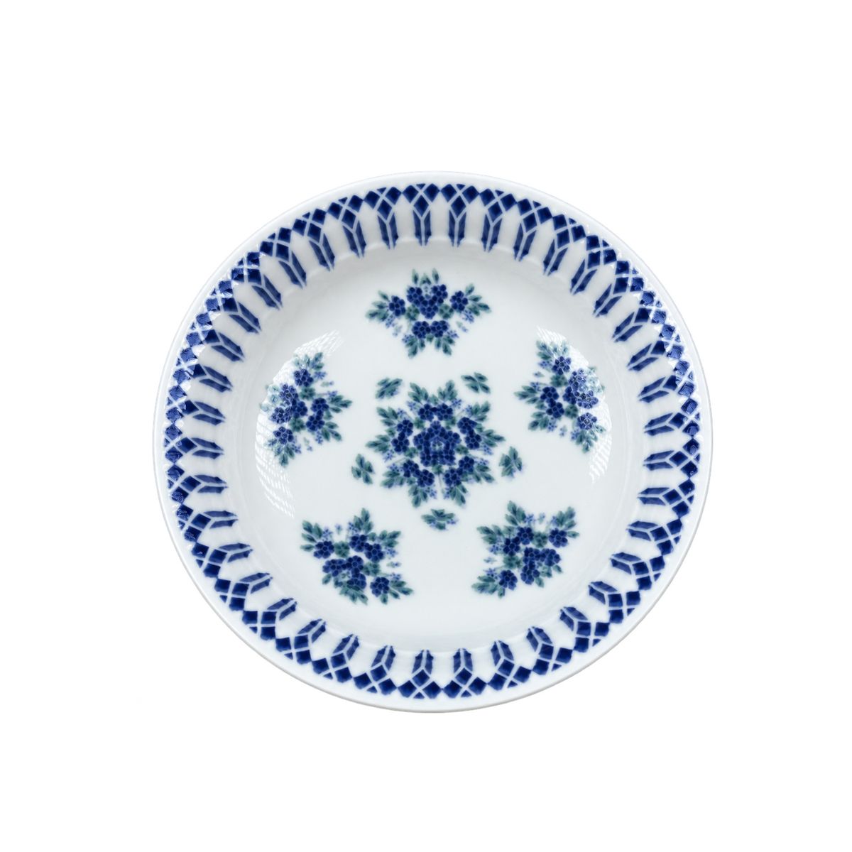Güral Porselen Camelia 1654 Mavi Desenli 19 cm Yemek Tabağı 6’lı Set