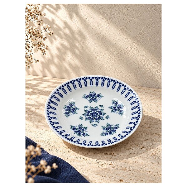 Güral Porselen Camelia 1654 Mavi Desenli 19 cm Yemek Tabağı 6’lı Set - 3