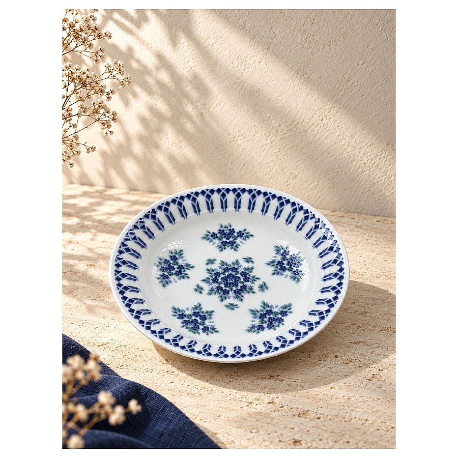Güral Porselen Camelia 1654 Mavi Desenli 19 cm Yemek Tabağı 6’lı Set - 3