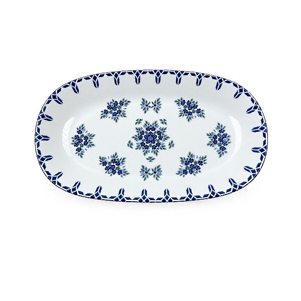 Güral Porselen Camelia 1654 Mavi Desenli 24 cm Kayık Tabak 2’li Set - 2