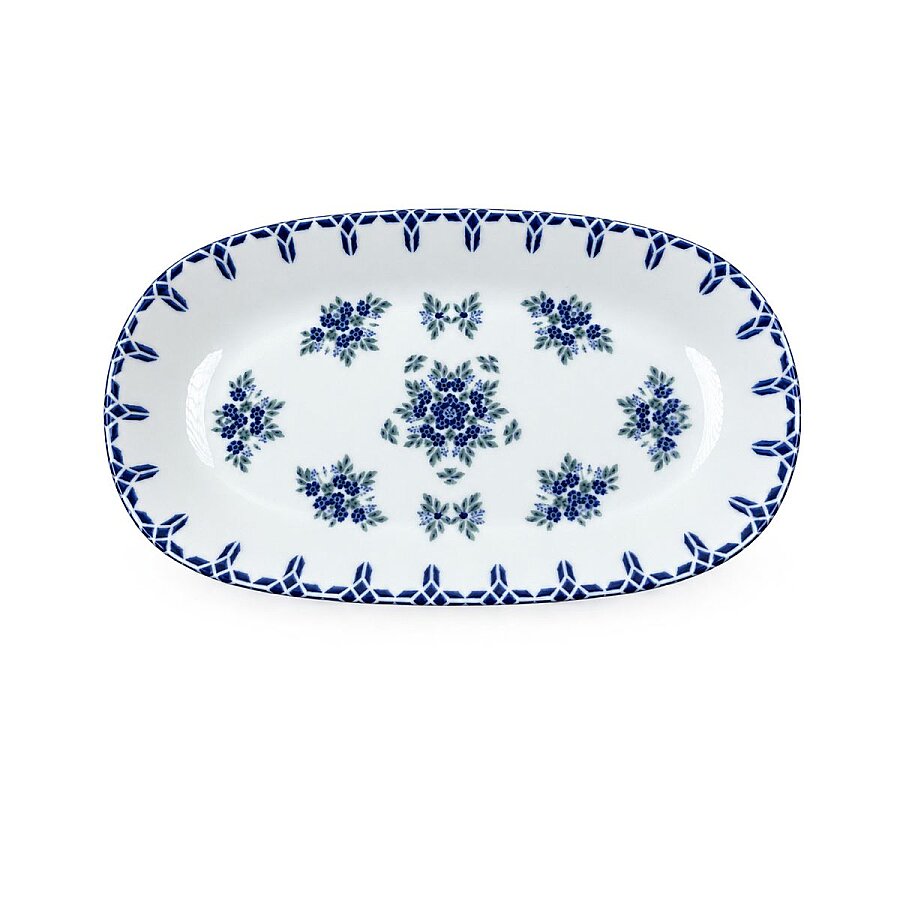 Güral Porselen Camelia 1654 Mavi Desenli 24 cm Kayık Tabak 2’li Set - 2